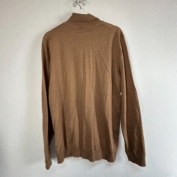 Boss Hugo Boss Mens Camel Italian Yarn Wool Turtleneck Sweater XXL Pullover - Picture 2 of 9